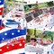 6-Pack Patriotic Plastic Tablecloths, Red White and Blue Star Disposable Rectangle Table Covers for Patriotic Parties, Birthdays, Sports Events, Picnics, Camping and Memorial Day, 54 x 72 Inches